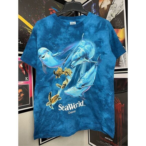 Vintage 90s Seaworld Orlando Dolphins Tee - Picture 1 of 6